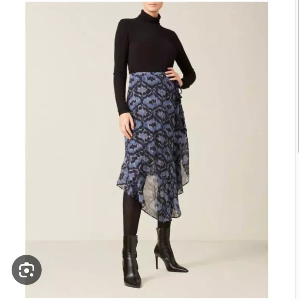 Figue Midi Skirt Wine Papas Maxime Silk Sparkly Asymmetric 4 - Picture 10 of 10